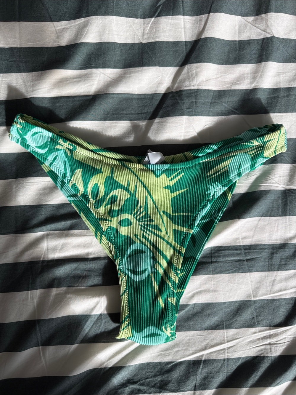 Poolside Paradiso Ribbed Bikini Bottoms, Size Small